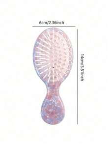 1pc Acetate Fiber Comb With Air Cushion, Handle, Portable Styling Comb, Daily Travel Accessory, Suitable As Gift, Suitable For Back To School Season, Travel Essential - Multicolor - View 9