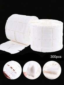 Nail Art Wipes, Nail Polish Remover, Nail Cleansing Gel Cotton Pads, Single Sheet - White - View 1