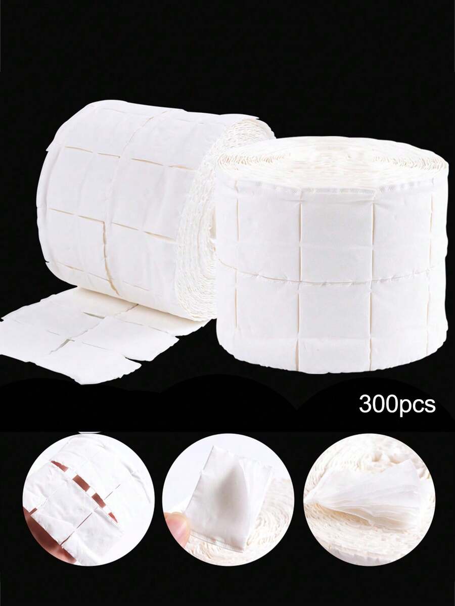 Nail Art Wipes, Nail Polish Remover, Nail Cleansing Gel Cotton Pads, Single Sheet - White - View 1