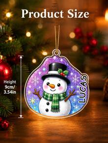 1pc Personalized Dumpling Family Christmas Ornament, Custom Name Acrylic Dumpling Ornament, Cute Character Dumpling Keepsake,Santa Gingerbread Bear Reindeer Unicorn Christmas Tree Design,Xmas Tree Decor,Christmas Gift - Multicolor - View 7