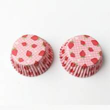 Strawberry Pattern Greaseproof Paper Muffin Liners, Disposable Cupcake Cups, Gradient Color Baking Cake Liners, Suitable For Baking Paper Cups And Muffin Cups Packaging, Suitable For Cakes, Candy Making, Suitable For Holidays, Weddings, Valentine's Day And Various Anniversaries. - Strawberry Cake Cupcake Liners - View 14