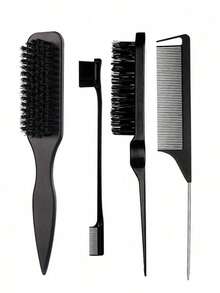 5/1pc Comb Set Multi-Function Hair Brush Smooth Back Comb/Beard Brush Sideburn Brush Unisex Styling Comb Suitable For Smoothing Frizz Creating Smooth Ponytail Bun - Wide Tail Comb And Detangling Comb, Suitable For Hair Salon, Beauty Parlor, Home Essential Bathroom Essential Back To School Essential Halloween Gift Christmas Gift - Multi-color - View 15