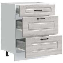 Gabinete de cocina de madera de ingeniería vidaXL Kalmar Sonoma Grey - Gris - Ver 5