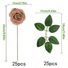 50朵/30朵仿真黑色玫瑰/多色玫瑰仿真觸感假花附莖泡沫玫瑰 DIY婚禮花束禮物桌面裝飾派對新娘婚前派對居家裝飾 - 彩色 - 查看 13