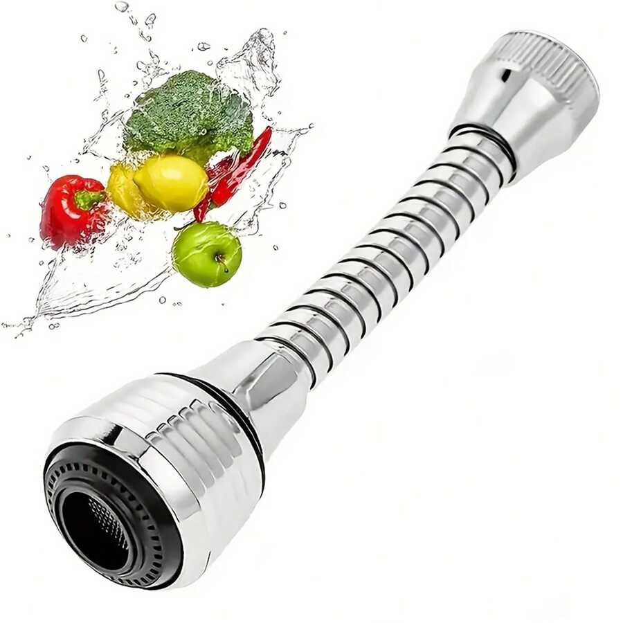 2pcs 360° Rotating Faucet Aerator, High Pressure Water Saving Faucet Extender, Plastic Splash-Proof Faucet Spray Head Accessory, No Electricity Required, Bathroom Accessories - View 1
