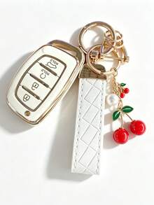 Car Key Cover Compatible With Beijing Langdong, Lingdong, Mingtu, Ix35, Ix25, Tucson, Sonata, 9-Button, Reina, Cherry Pendant, PU Rope - A - View 16