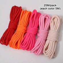 15-35m Diameter 5mm Polyester Braided Rope - 24 Solid Colors, Suitable For Weaving Crafts And Large Hole Bead DIY Projects - Soft Durable Multi-Color Handmade Materials, Bright Color Craft Rope, Beading String - Solid Color Rope - View 10