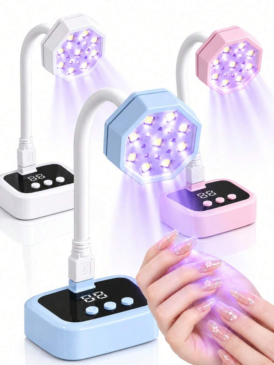 Lampu Pengering Kuku UV LED, Lampu Pengering Leher Angsa Fleksibel untuk Gel Polish, Desain yang Dapat Diatur, Sensor Pintar, Alat Seni Kuku untuk Rumah & Salon - MultiWarna - View 1