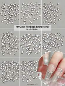 Pack Of 50 K9 Clear Nail Stones – Flat-Back, Fancy Cut (Select Shape & Size) – Nail Art Parts / DIY Decoration - White - View 1