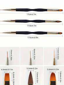 15/10/5pcs Random Style Professional Nail Art Brush Set - 3D Gel Pen, Double-Ended Rhinestone Pen Set, Double-Ended Nail Art Light Therapy Pen Set, Acrylic Brush, Salon-Grade Nail Tools, Suitable For Home And Salon Use - Pink - View 3