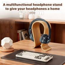 Gantungan Headset Kayu untuk Meja, Rak Display Headset, Cocok untuk Hampir Semua Headphone On-Ear - A - View 2