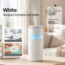 kinscoter 1PC Rechargeable 800mAh 270ml Air Humidifier Portable Humidifier With Atmosphere Night Lamp For Hotel Bedroom Office - Mist - View 13