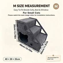 Pet Cat Climbing Frame, Foldable Cat Bed, Thick Anti-Slip Design, No-Wash Cat Climbing Ladder, Suitable For Indoor Use, Can Be Used As Dog And Cat Stairs. - Multicolor - View 8