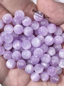 50pcs 8mm Faux Cat Eye Resin Round Beads, Straight Hole Loose Beads, DIY Handmade Jewelry Making Accessories, Suitable For Bracelets, Necklaces, Tassels, Hair Clips - Conventional - View 12