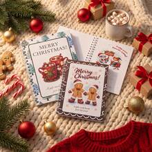 1pc Christmas Gift Card Book Holiday Gift Card Holder, Christmas Gift Book With Gift Card Slots, Santa Claus, Christmas Tree, Gingerbread Man Pattern Cover, Portable Spiral Bound Gift Card Holder, Stationery Supplies - Christmas Gift Book - View 8
