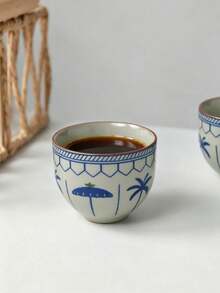 1/2/4/6pcs Floral Ceramic Tea Cups, Home Guest Tea Cups, Red Tea Cups, Tasting Cups, Kung Fu Tea Cups, One-Sip Cups, Water Cups, Espresso Cups, Suitable For Home, Gathering, Party, Gift Giving - Multicolor - View 10