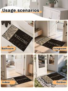1pc Outdoor Non-Slip Door Mat, Indoor Carpet, Bathroom Mat, Kitchen Mat, Decorative Rug, Multi-Functional Hallway Mat, Soft & Comfortable, Easy To Clean, Suitable For Indoor/Outdoor Entryway, Bedroom, Home Decor - Multicolor - View 8