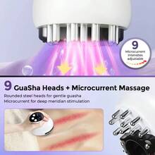 Multifunctional Electric Body Massager, Red Light Heating Massager, 9-Level Adjustable Vacuum Suction Massager, USB Rechargeable, Suitable For Full Body, Legs, Back, Arms, Etc., Portable Handheld Home Body Massager, Relieves Daily Fatigue, Ideal Holiday Gift For Parents And Partners - White - View 5