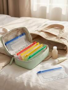 2/1pc 7-Pocket Mini Storage Bag, Portable Travel Organizer, Multi-Function Small Pouch, Can Hold Cosmetics, Stationery, Medicine And Small Accessories, Suitable For Home, Office And Travel - Multicolor - View 3