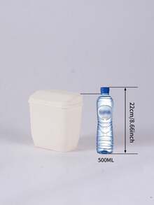 Mini White Plastic Wall-Mounted Trash Can, Compact New Year Decorative Style, Suitable For Kitchen, Bathroom And Home - A - View 3