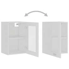 vidaXL Vitrine suspendue "Lyon" Blanc 40 x 31 x 60 cm Bois d'ingénierie - Blanc - Voir 6