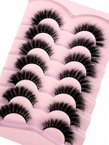 Hot 7 Pairs Cat Eye Eyelashes 3D Mink Eyelashes Fluffy Soft Slender Natural Crisscross Eyelash Extension Reusable False Eyelashes Mink False Eyelashes - View 5