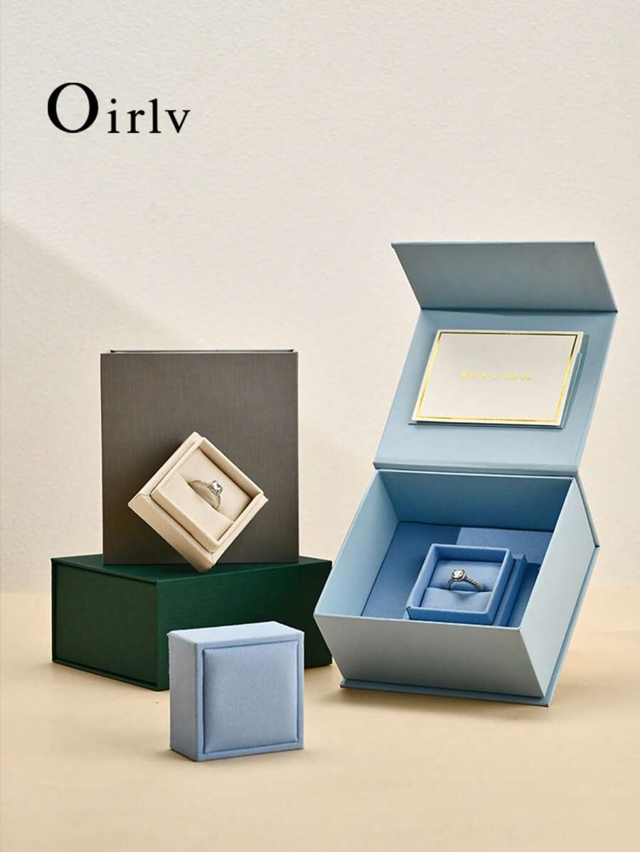 Oirlv Luxury Jewelry Storage Box Detachable Ring Organizer Multi-Compartment Jewelry Display Box Home Storage Wedding Proposal Gift Jewelry Box