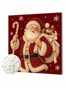 Handmade Pearl Painting Set With Frame, Santa Claus Pattern Design, Full Set Of Hand Tools, Drill Pens, Rubber Plates, The Latest Frame Art, Christmas Gifts. - A - View 7