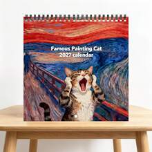 Kalender 2027: 12 Bulan Dua Sisi (Halaman) Kertas Tebal, 21,08x21,08cm Kalender Dinding Bertema Kucing Menjerit, Desain Warna Cerah, Cocok Untuk Perencanaan Pribadi Dan Dekorasi Kantor Dan Rumah yang Menyenangkan - Berbagai gaya - View 5