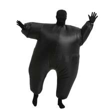 Halloween Christmas Party White Silicone Inflatable Costume, Unisex Inflatable Costume, Holiday Personalized Outfit Inflatable Costume, Blower Included, Battery Not Included - Black - View 4