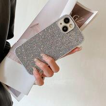 DECOPHONE Ốp lưng điện thoại sáng tạo chống rơi toàn diện cho Apple 17/16 Pro Max/15/14/13, đính đá rhinestone hình giọt nước ngôi sao lấp lánh - Bạc - Xem 3