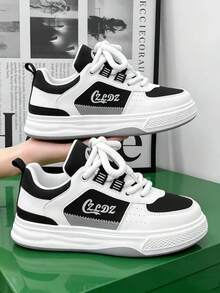 GAISIMA Men's New Versatile Niche Original Casual Skate Shoes Thick Sole Anti-Slip Sports Sneakers Fashion Graffiti Pattern Random Design - Black - View 3