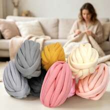 Core-Wrapped Chunky Icelandic Yarn, Soft Fluffy Thick Cotton Yarn, Suitable For Hand Knitting, DIY Craft Making Blankets, Pillows, Carpets, Skin-Friendly Anti-Pilling - 1 Piece - View 1