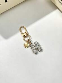 1pc Sparkling Rhinestone Inlaid 26 Letters Heart Pendant Car Key Bag Charm Necklace Friendship Couple Gift - Random Styles - View 37