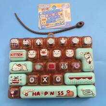 New Adult Keyboard Stress Relief Fingertip Keycap Keychain, 26-In-1 Keyboard Stress Relief Button Fingertip Clicker, Fun Stress Relief, Suitable For Focus And Calm During Work Or Study, Time-Killing Keycap Stress Relief Toy 26 Keyboard Stress Relief Fingertip Keycap Keychain Toy Bag Charm - Multicolor - View 8