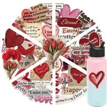 50pcs Love Retro PET Transparent Graffiti Stickers DIY Decorative Cup Journal Phone Case Computer Desk Helmet Guitar ,Creativity Gift Decals,Back-To-School Gift - 1 Set/50 PCS - View 2