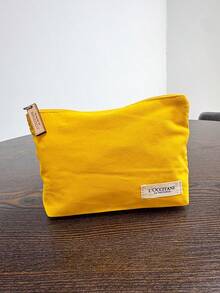 L'Occitane French Style Yellow Makeup Bag, Large Capacity Multi-Functional Storage Pouch, Suitable For Gifts And Daily Organization, Cosmetic Bag - Yellow - View 6