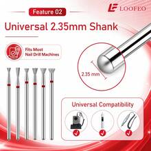 6PCS Diamond Nail Drill Bits, 3/32" Manicure Tools For Salon And Home Use - Multicolor - View 6