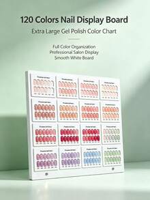 Multi-Color Nail Polish Display Board With Blank Nail Tips And Number Stickers, Includes 24-120 Color Nail Color Swatches, Nail Salon Sample Display Palette, Suitable For DIY Nail Art - Multicolor - View 2