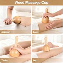 Wooden Manual Massage Tool Set, Roller Ball/Roller/Gua Sha Board, Suitable For Multi-Part Massage; Wooden Manual Massage Tools Can Be Used For Full Body, Waist, Abdomen, Back Relief, Clearing Meridians And Relaxing The Body, Home Essential, Perfect Holiday Gift - Multicolor - View 7