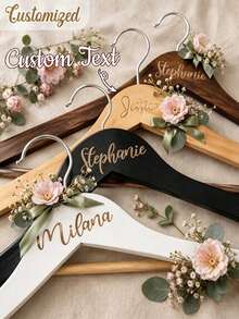 Personalized Wooden Wedding Hanger, Bride Hanger, Bridesmaid Gift, Customized Name Hanger Gift, Wedding Dress Hanger - Multicolor - View 10