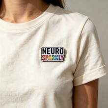 "Neuro Sparkly" Rainbow Enamel Pin, Slogan Lapel Badge, Neurodivergent Pride Brooch For Backpack Jacket Clothes, Jewelry Gift For Man Women Friends - Multicolor - View 6