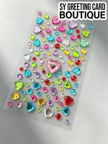1pc Colorful Faux Crystal Decorative Sticker, Round Diamond + Five-Pointed Star + Heart Multi-Shape Acrylic Self-Adhesive Patch, Surface Embellishment Sticker For Phone Case, Tablet And Other Digital Device Shell Decoration - Decorative Stickers - View 5