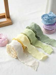 Ruffle Edge Ribbon Organza Ribbon DIY Bow Knot Weaving Material Cake Packaging Ribbon Flower Shop Bow Hair Accessories Clothing Accessories - Multicolor - View 7