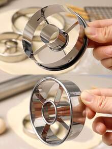 1pc Stainless Steel Doughnut Mold, Round Pastry Cutting Cutter, Baking Tool Compatible - Silver - View 11