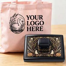 Stempel Karet Otomatis Ukuran Besar dengan Desain Logo & Slogan Kustom, Tersedia Berbagai Ukuran untuk Kotak Hadiah Halloween, Paket Liburan, dan Penandaan Barang Pesta Buatan Tangan - Hitam - View 3