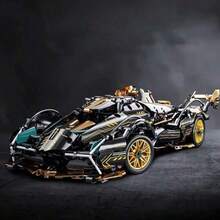Set Balok Bangunan Mobil Sport Hitam 1690pcs - Model Koleksi yang Mudah Dirakit, Hadiah Sempurna untuk Natal, Halloween, dan Ulang Tahun - warna - View 5