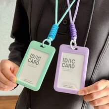Card Holder Lanyard Keychain Transparent Protective Sleeve For Student ID, Bus Pass, Access Card, Campus Card, Meal Card, Employee Badge, ID Card - A - View 2