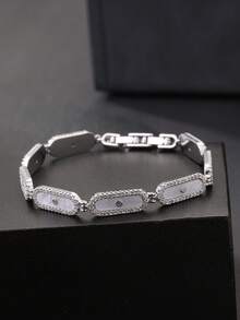 1pc Oval Shell Cubic Zirconia Women's Bracelet, Gold/Silver Dual Color Optional, Adjustable Size, Suitable For Banquet And Party Wear - Oval Shell Bracelet - View 7