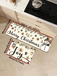 1/2pcs Christmas Vintage Diatomaceous Earth Mat, Snowman Pattern, Super Absorbent, Non-Slip, Perfect For Bathroom, Kitchen And Dining Room, Quick Drying, Ideal Gift For Home Decor And Bathroom Mat, Sweet Christmas Decoration! - Multicolor - View 14